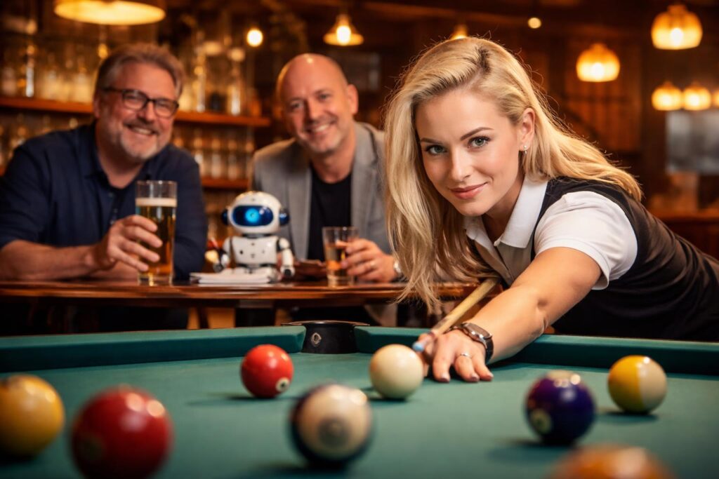 Zockst du die Leute in der Bar ab, Jasmin Ouschan?