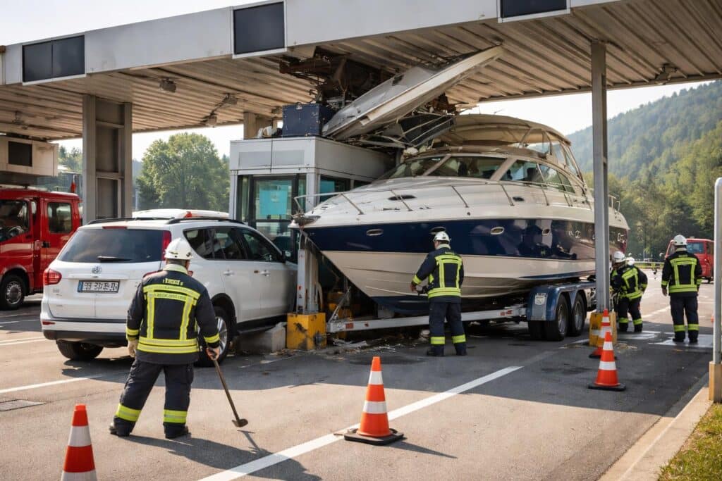 Bootsanhänger ging an Mautstelle vor Anker