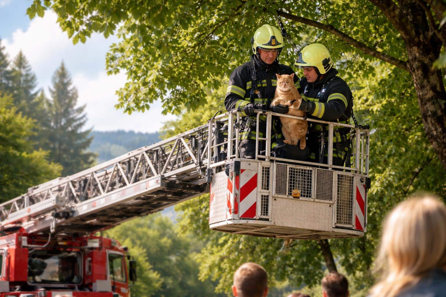 Feuerwehr rettet Kater Loki aus acht Metern Höhe