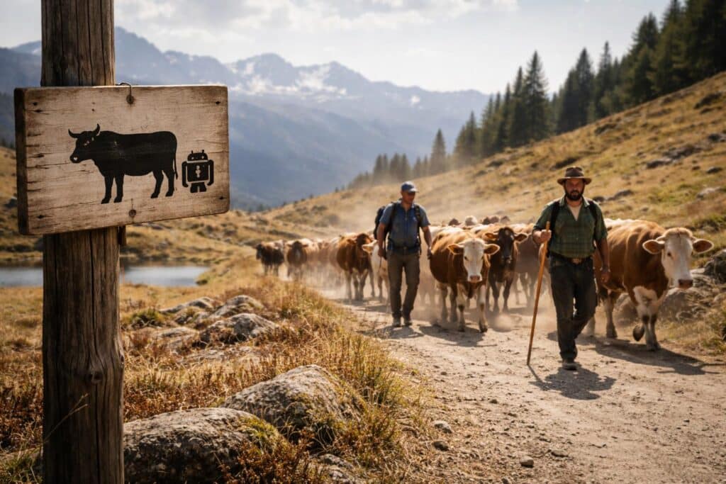 Zu trocken: Tiere werden von Almen getrieben