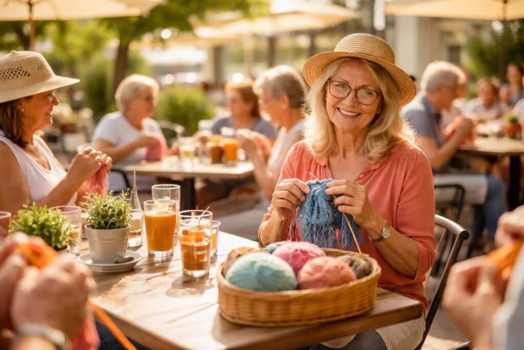 Mit Wolle und Nadel in Völkermarkts Gastgärten unterwegs