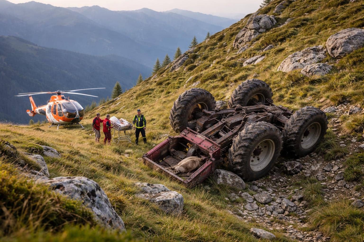 Traktor-Absturz: Jäger (63) schwer verletzt