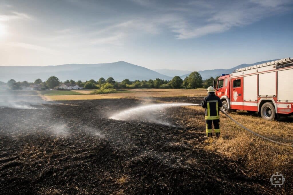 Am Linsenberg in Kärnten ging ein Acker in Flammen auf