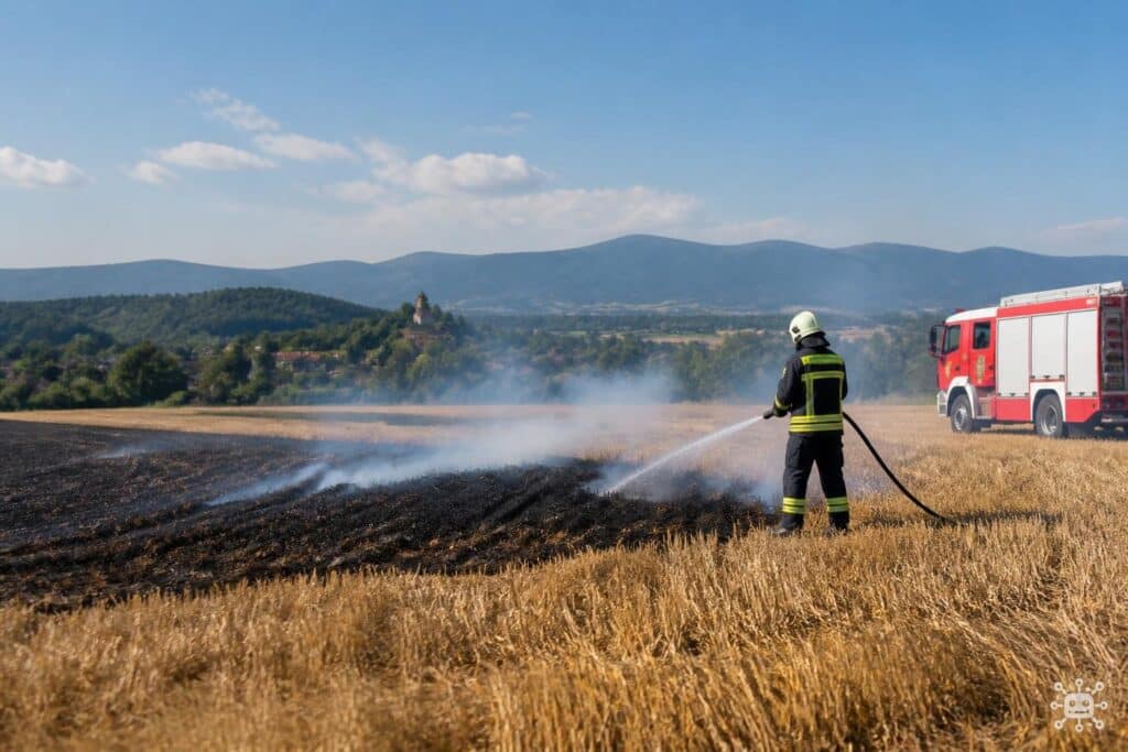 Acker bei Poggersdorf fing Feuer