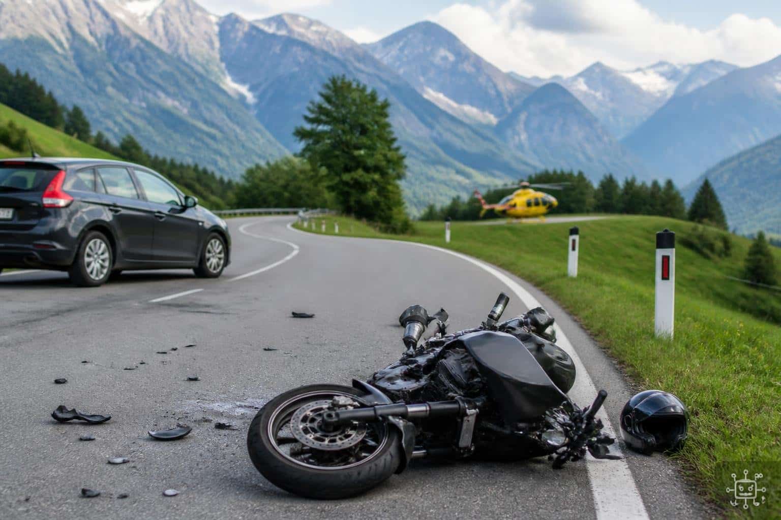 Motorradfahrer kollidiert beim Überholen mit Auto
