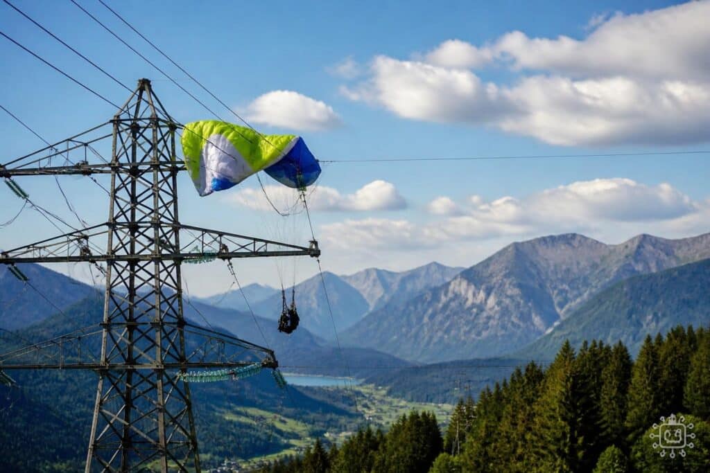 Paragleiter landet in Stromleitung und sorgt in Kärnten für Netzausfall