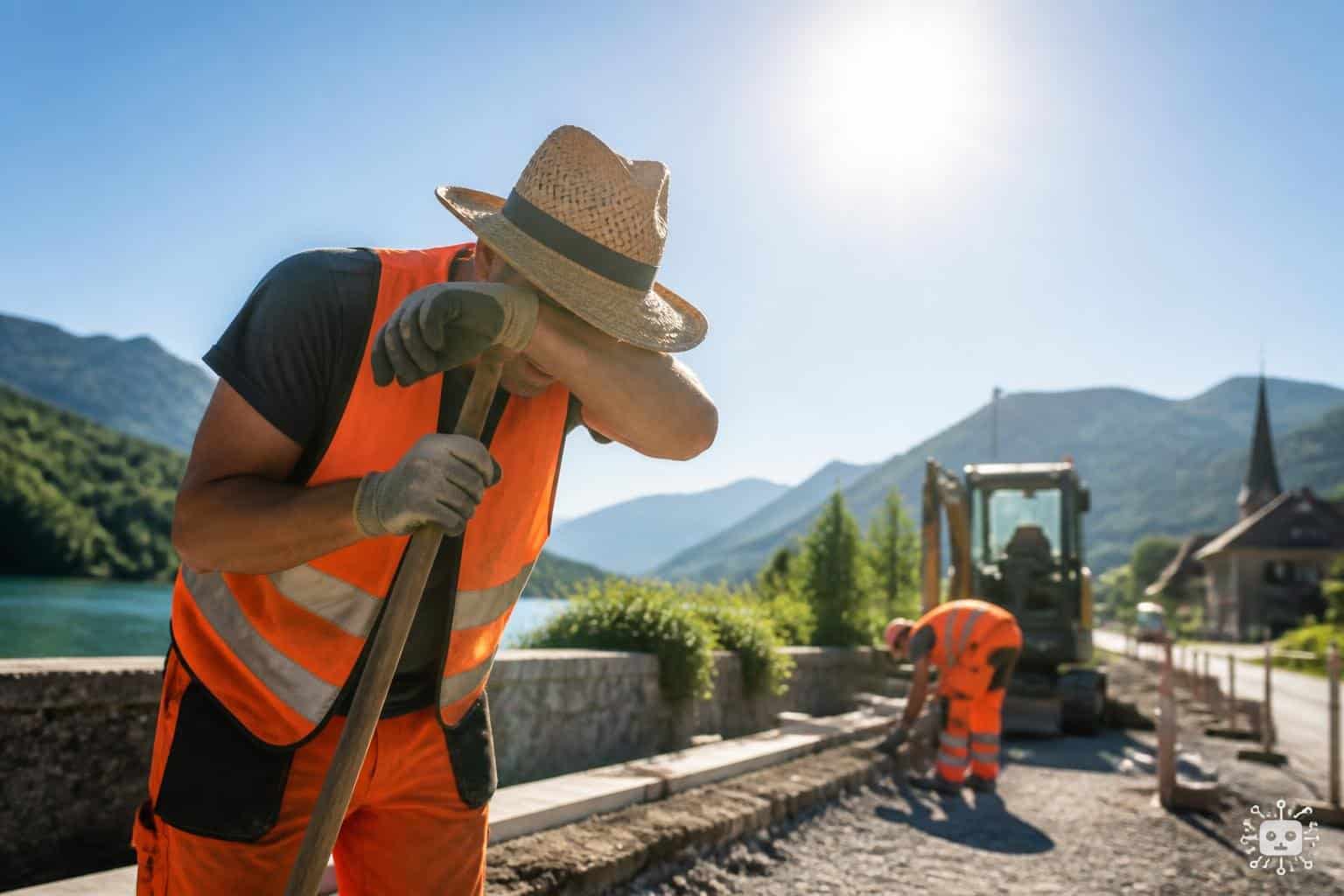 Hohe Hitzebelastung bei der Arbeit im Freien