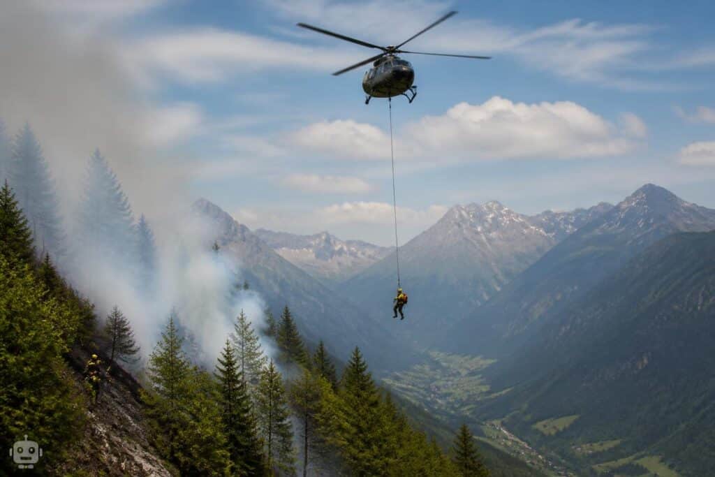 Waldbrand im Mölltal: Feuerwehr und Hubschrauber im Einsatz