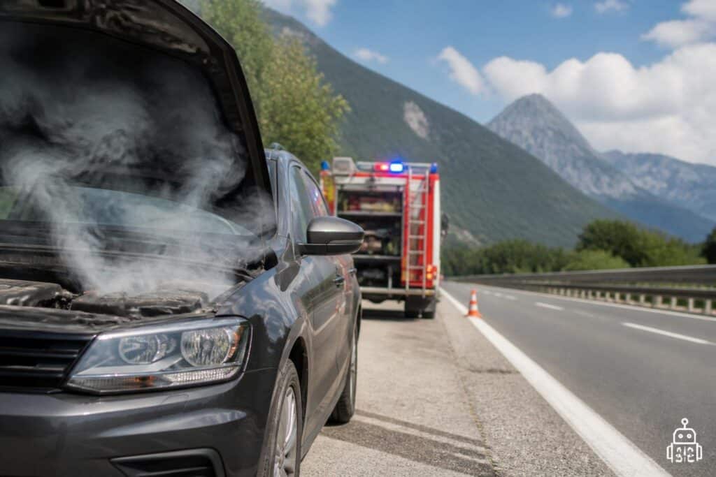 Auto beginnt während der Fahrt zu brennen