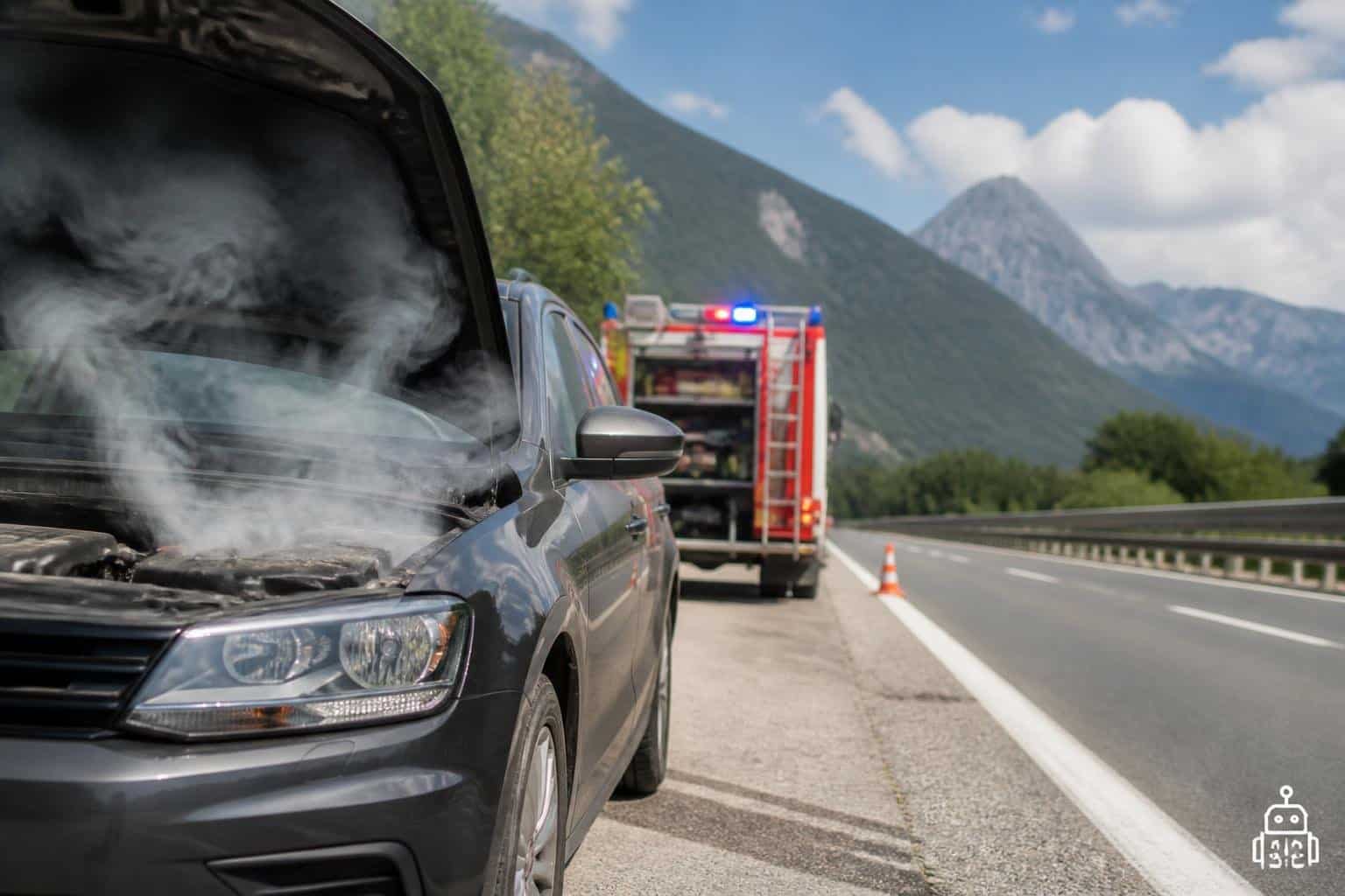 Auto beginnt während der Fahrt zu brennen