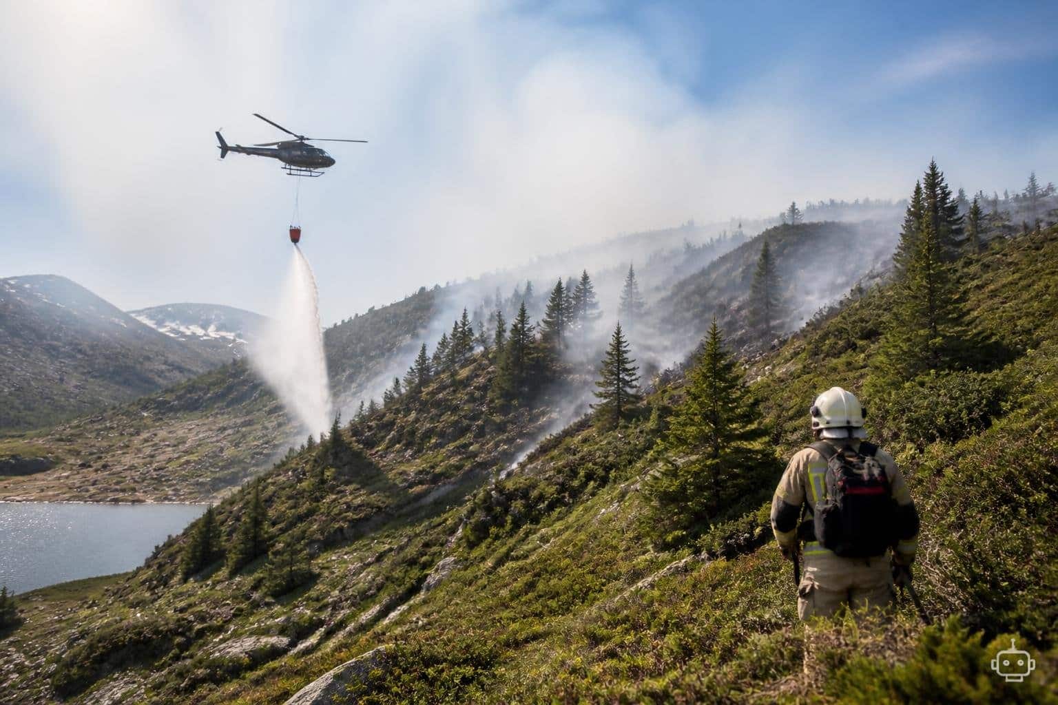 Waldbrand löste Einsatz mit Hubschrauber und Löschrücksäcken aus