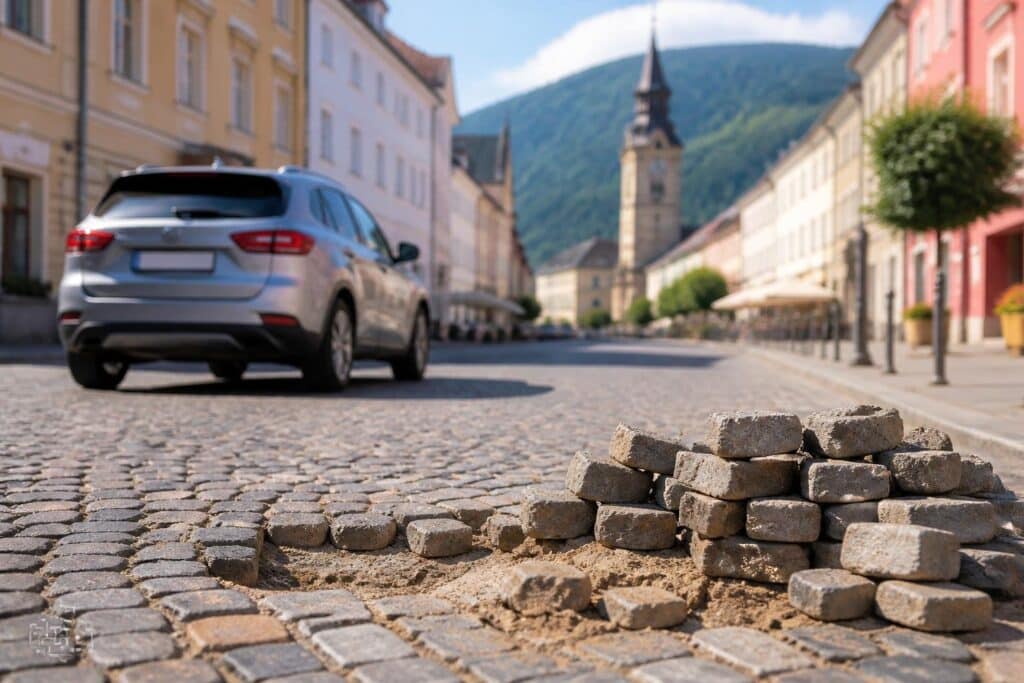Autos Schuld? Pflastersteine kosten St. Veit 50.000 Euro im Jahr