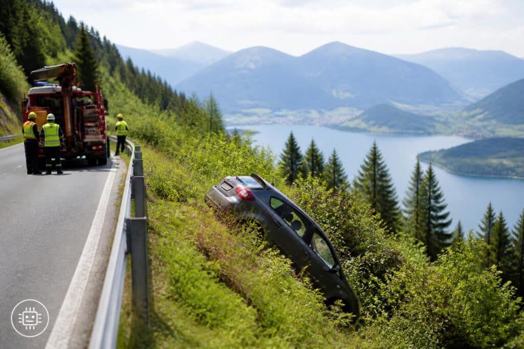 Familie stürzte in Kärnten mit dem Auto ab: Vier Personen verletzt
