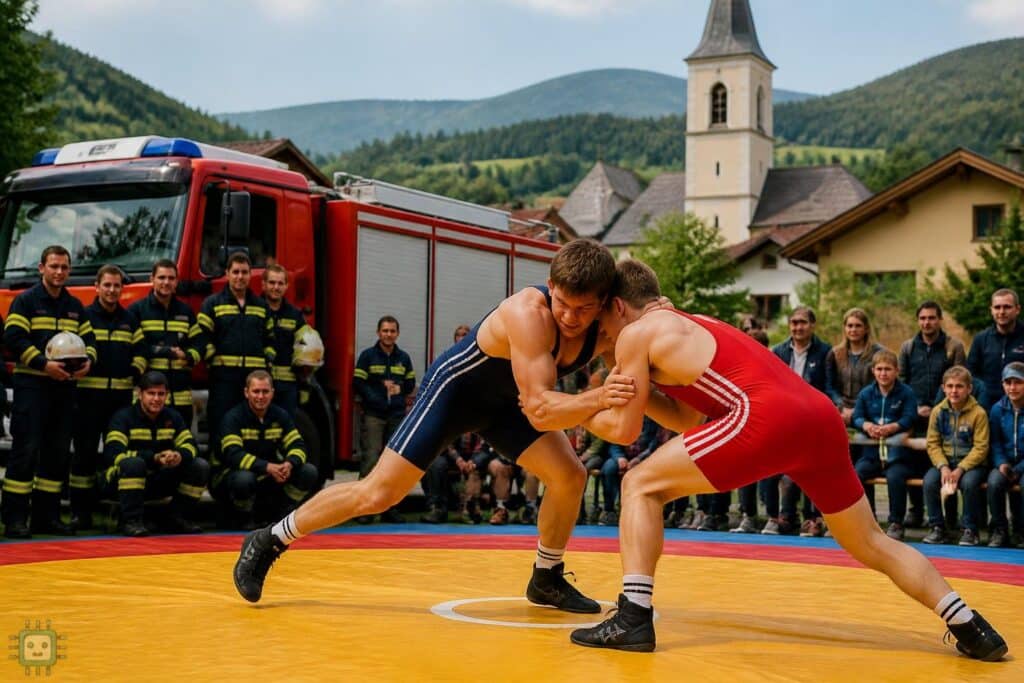 Wenn Ringer und Feuerwehr in Sirnitz gemeinsame Sache machen