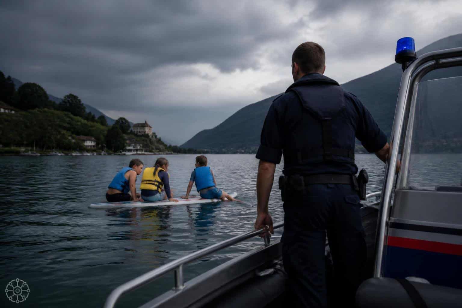 Polizisten retten Kinder aus Seenot