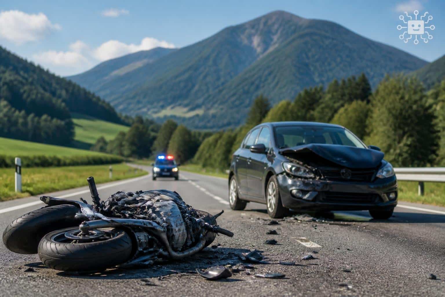 Verkehrsunfall mit Personenschaden auf der B100