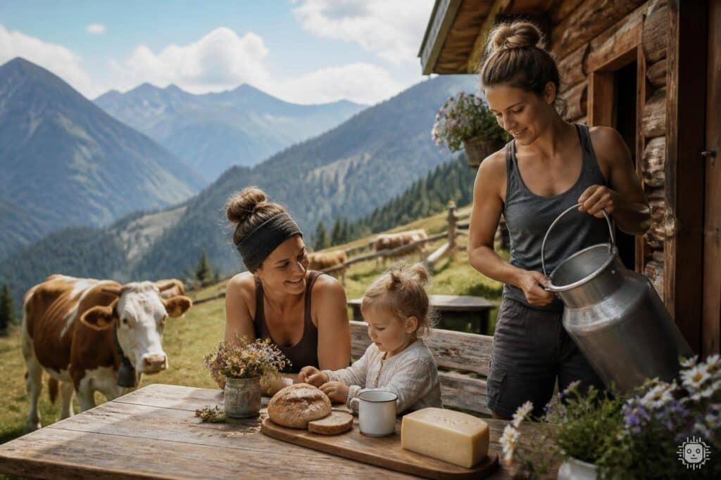 Mit Kind und Vieh: Junge Sennerinnen führen Almhütte in Kärnten