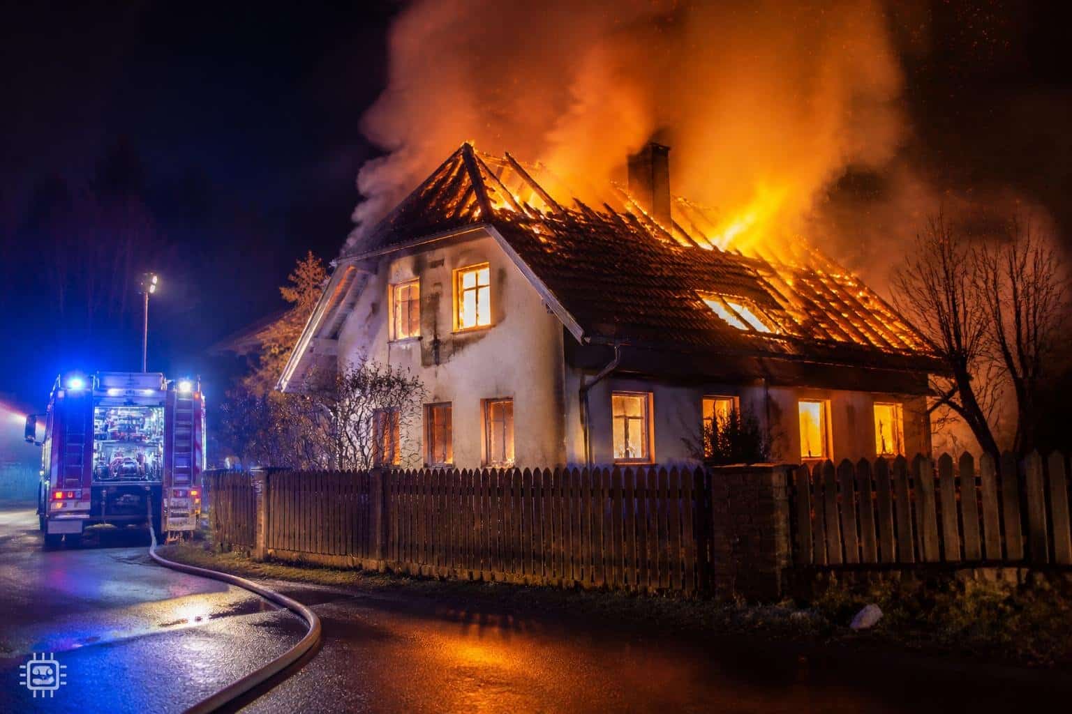 Wohnhaus in Flammen aufgegangen