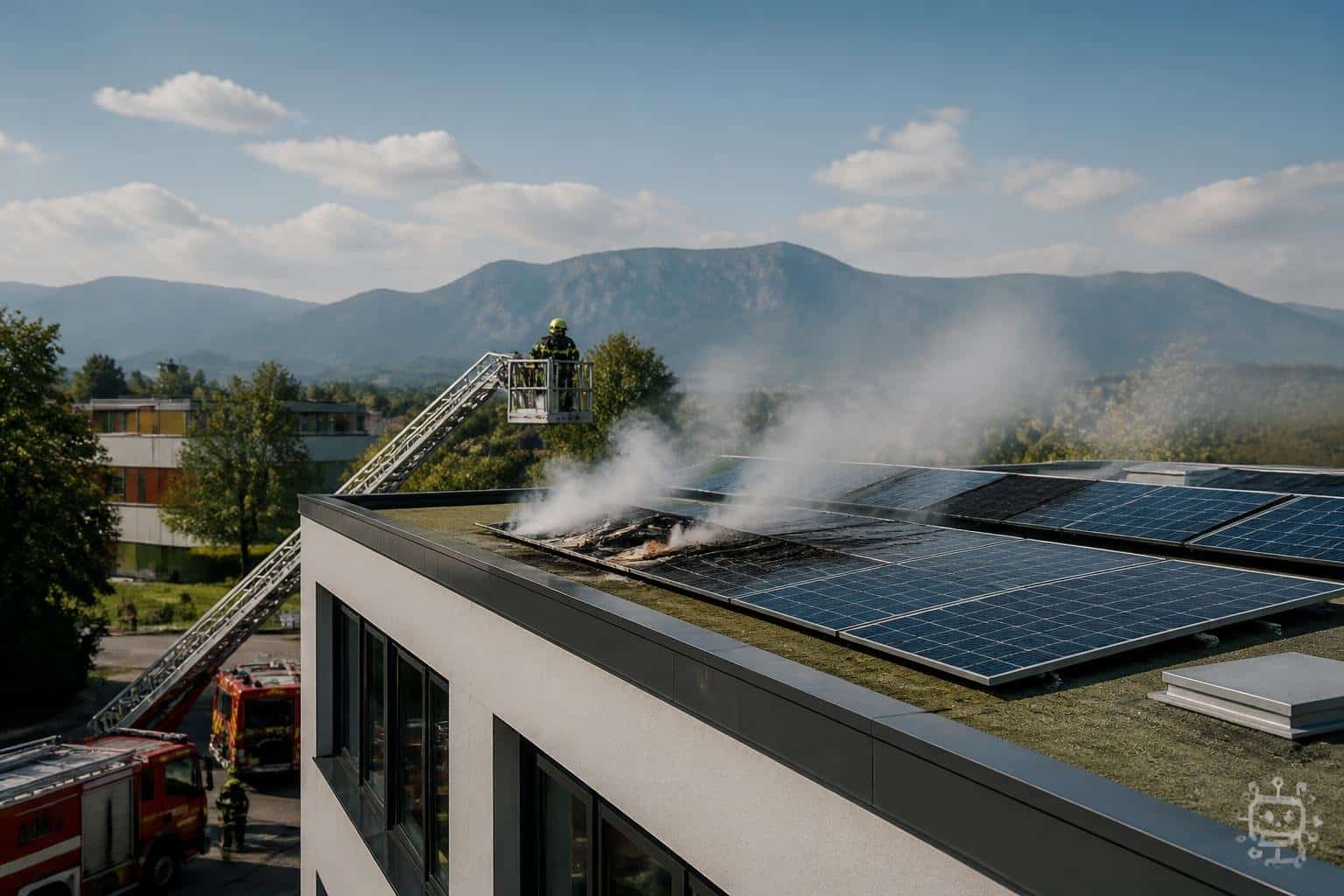 PV-Anlage auf dem Dach einer Klagenfurter Schule brannte