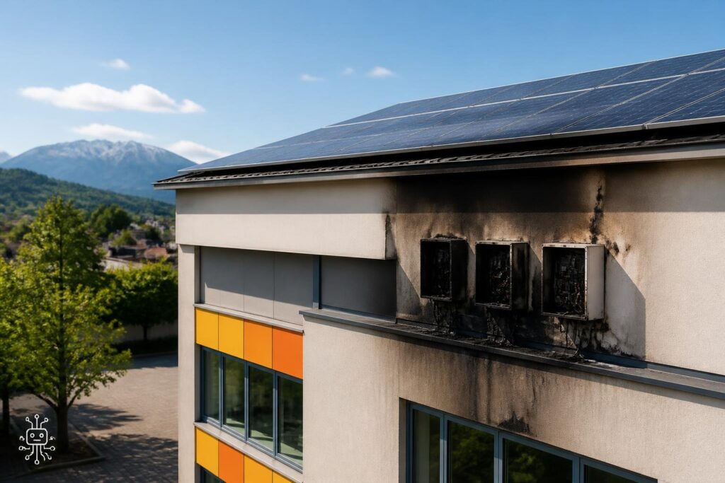 Brand an Photovoltaikanlage einer Klagenfurter Schule