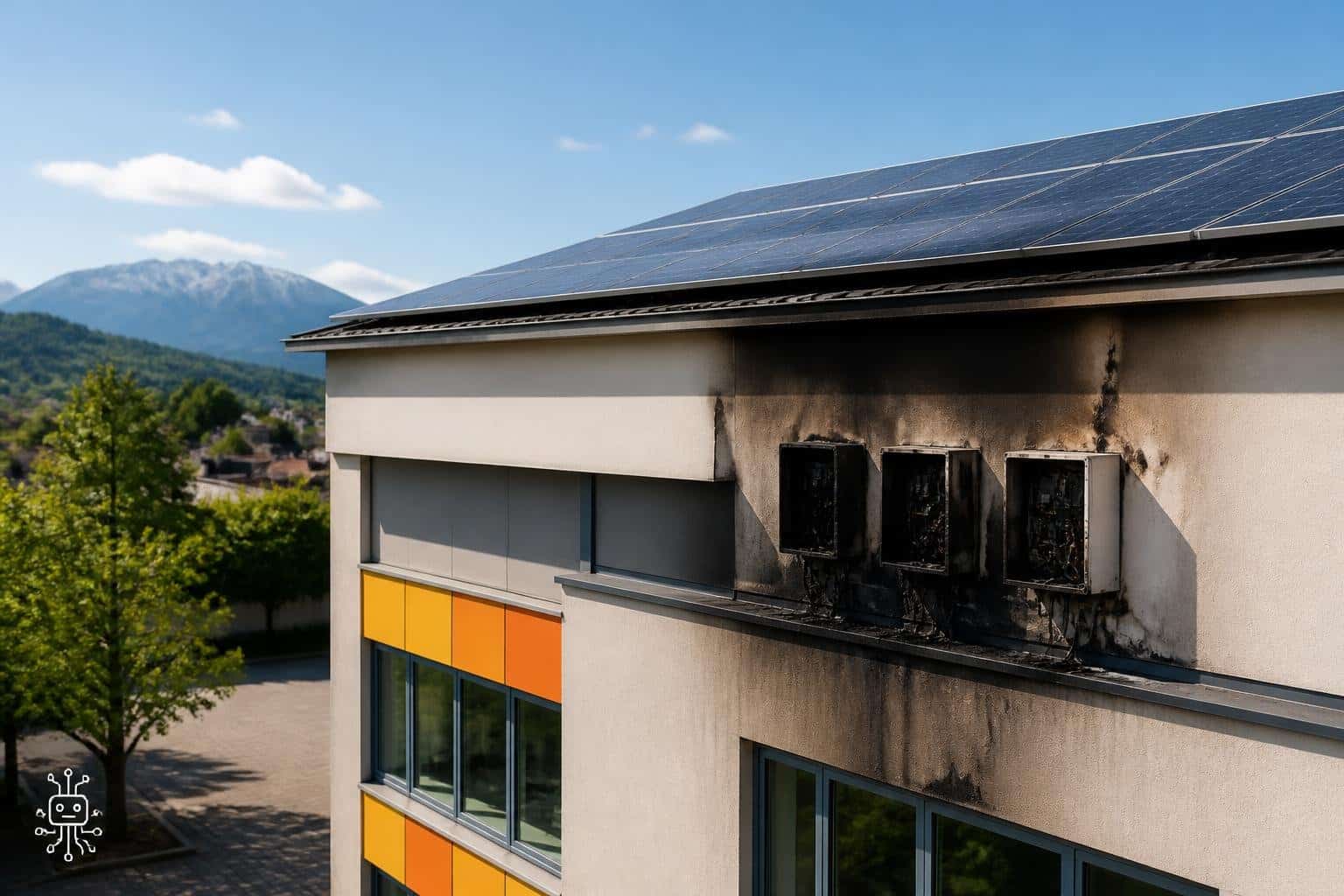 Brand an Photovoltaikanlage einer Klagenfurter Schule