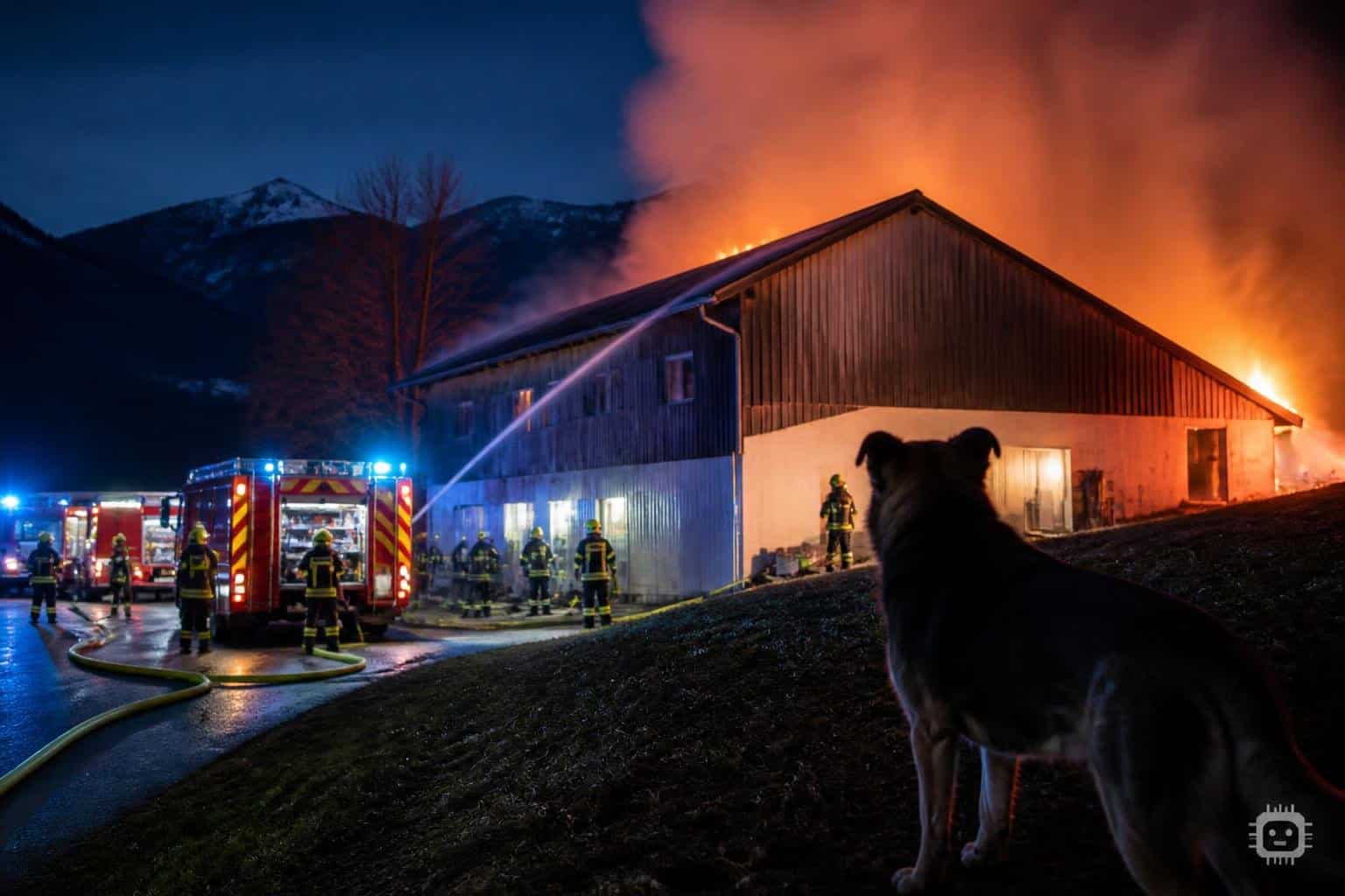 Elf Feuerwehren bei Großbrand gefordert