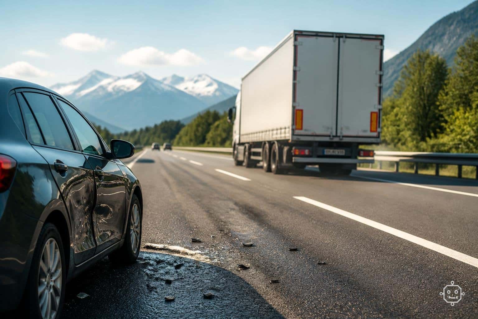 Lkw fährt nach Kollision einfach weiter