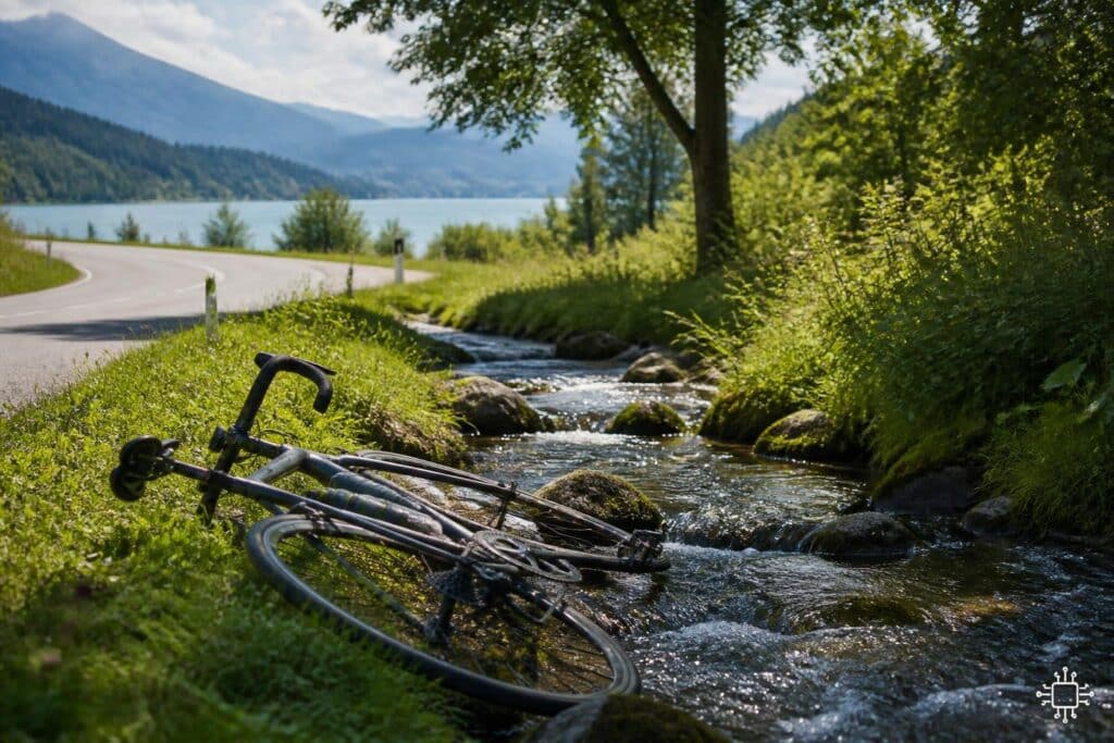 Sturz mit Rennrad in St. Lorenzen, Gemeinde St. Kanzian am Klopeiner See