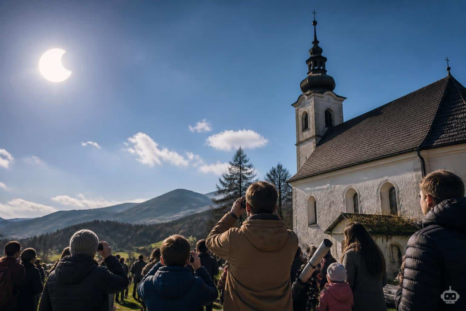 Großer Besucherandrang in Stein im Jauntal zur Sonnenfinsternis