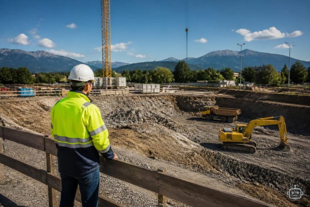 Lokalaugenschein auf Hallenbad-Baustelle