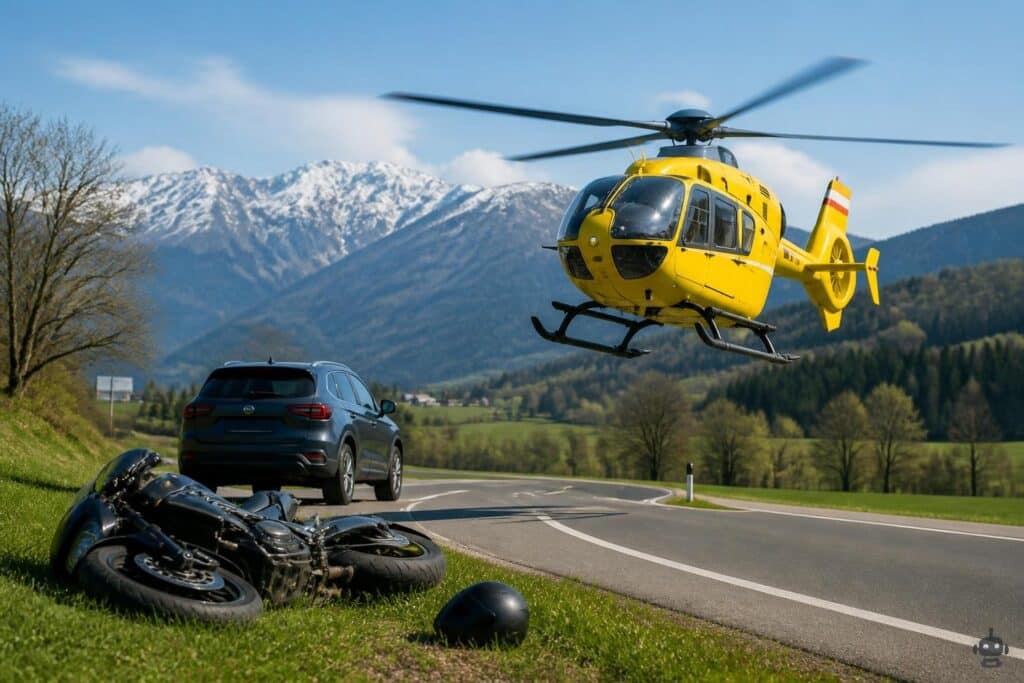67-jähriger Biker nach Kollision mit Auto in Kärnten schwer verletzt