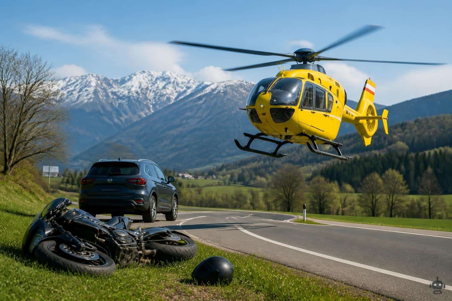 67-jähriger Biker nach Kollision mit Auto in Kärnten schwer verletzt