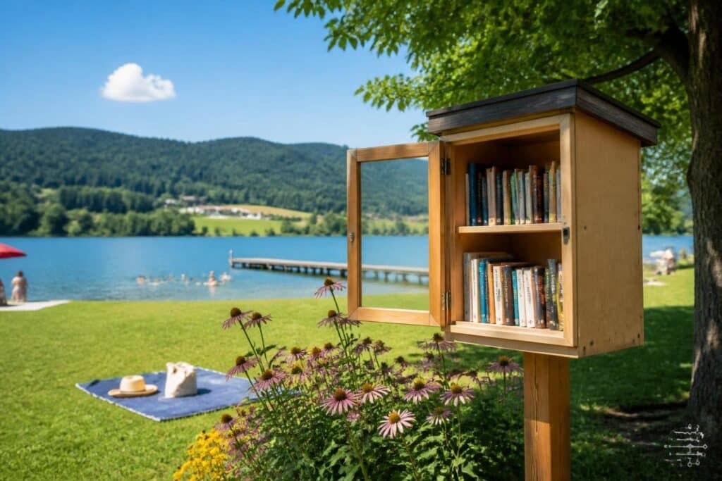 Am Längsee kann beim Baden auch geschmökert werden
