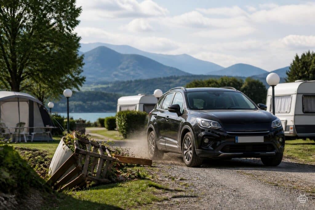 Frau raste mit Auto über Campingplatz in Kärnten und biss Betreiber