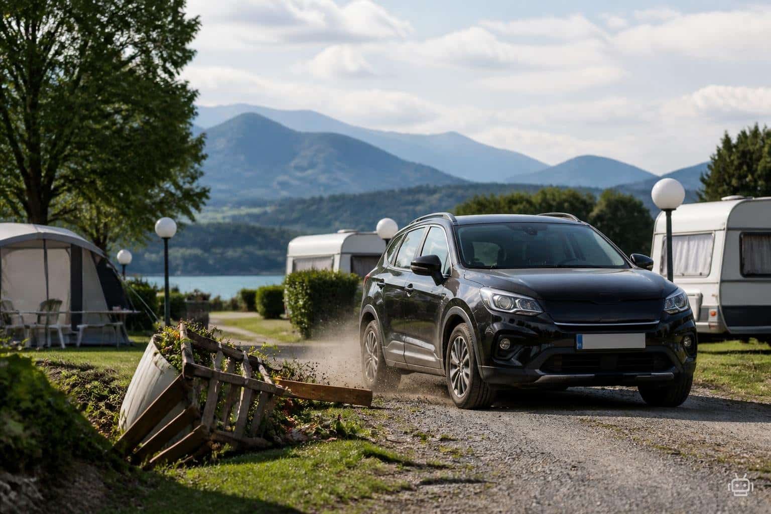Frau raste mit Auto über Campingplatz in Kärnten und biss Betreiber