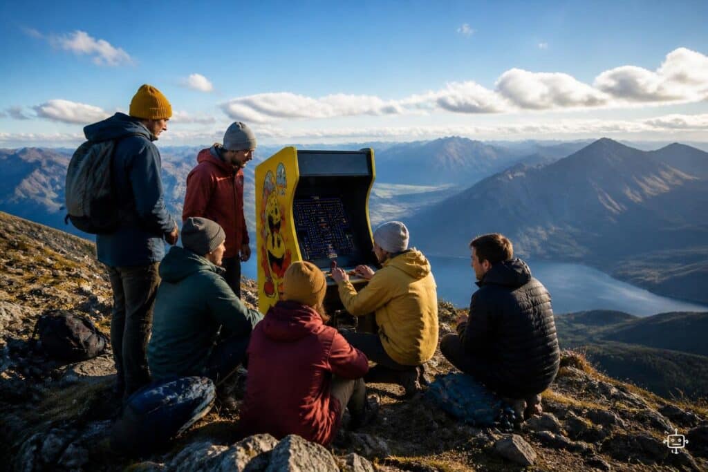 Gamer trugen Arcade-Maschine auf Kärntner Berg