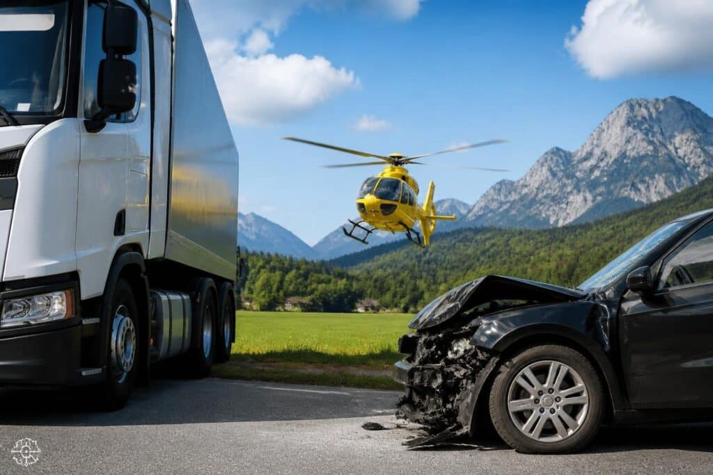 Autolenker bei Kollision mit Lkw in Kärnten schwer verletzt