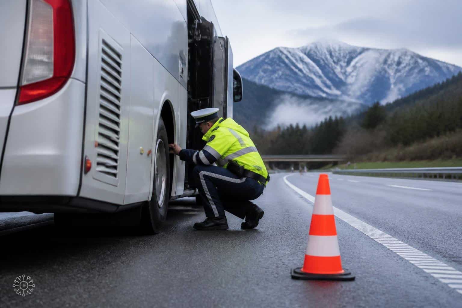 Schwere technische Mängel an Omnibus auf der A 10