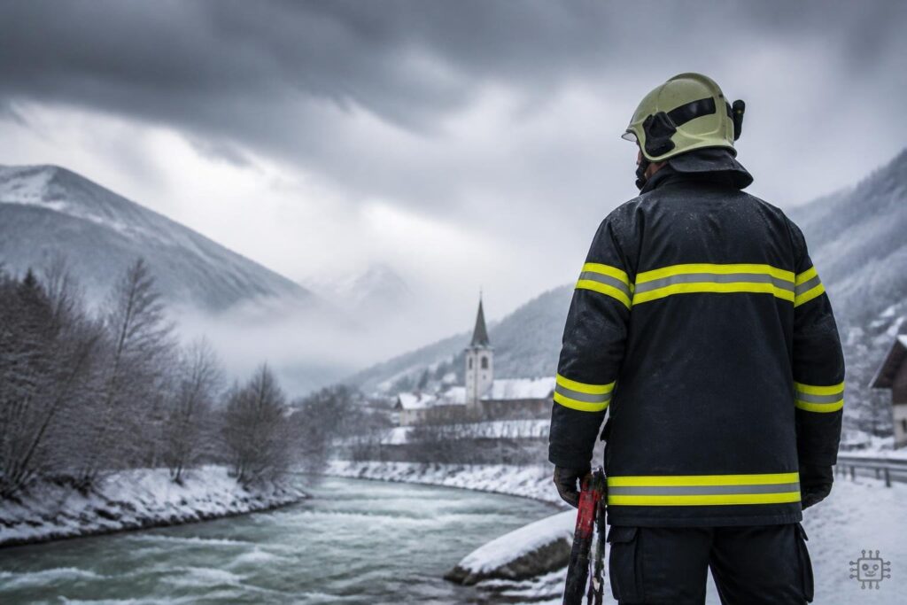 Feuerwehrmann aus Maria Luggau trotzt Sturm, Starkregen und Schnee
