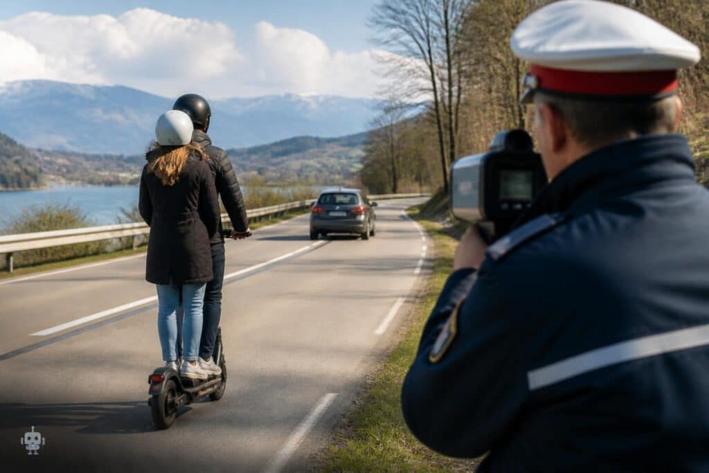 70 km/h und Beifahrerin: Polizei stoppt E-Scooter-Raser in Kärnten