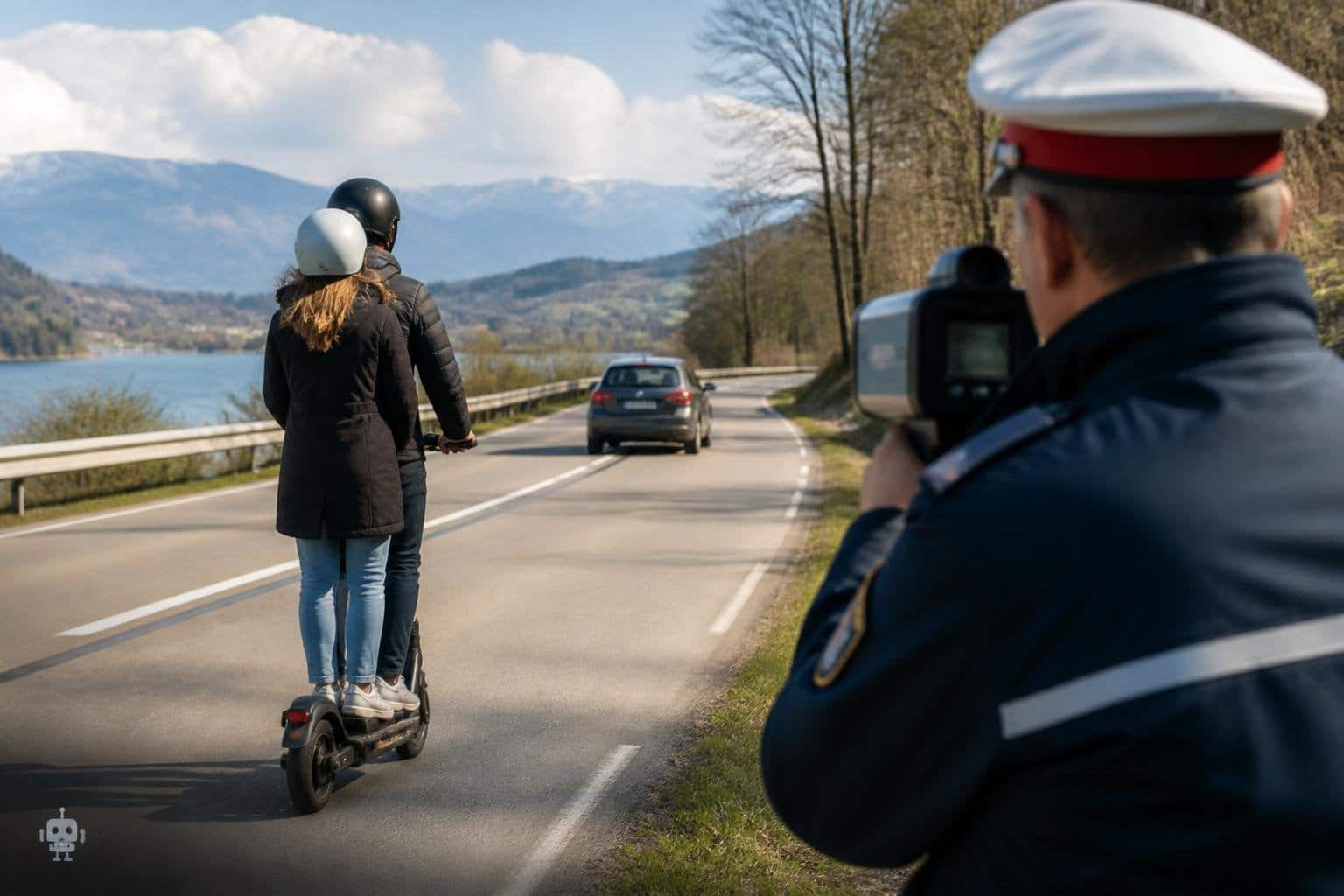 70 km/h und Beifahrerin: Polizei stoppt E-Scooter-Raser in Kärnten