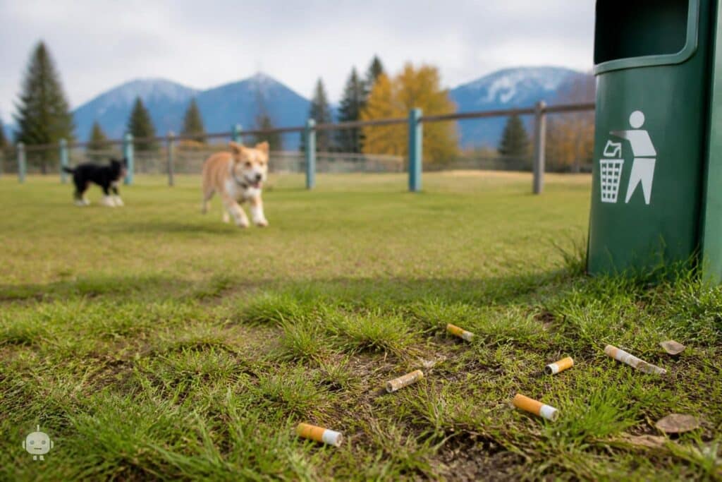 Zigarettenstummel sorgen für Ärger auf Hundewiese in Villach