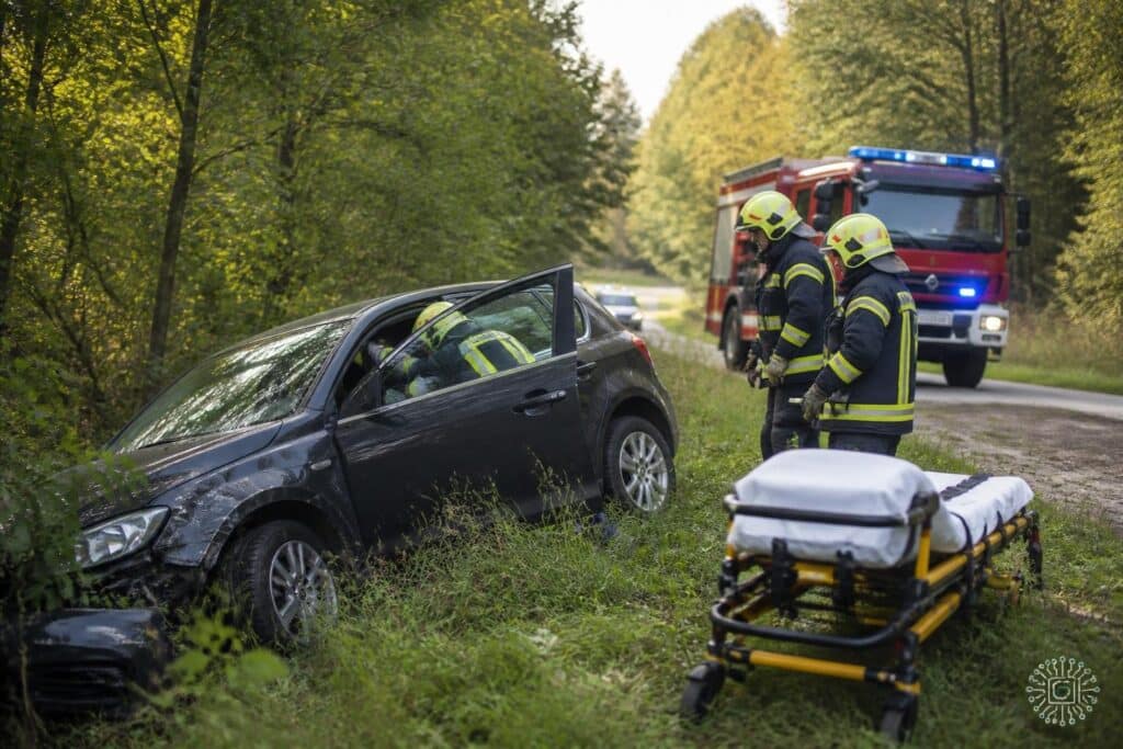 Pkw kam von Fahrbahn ab – Feuerwehr rettete Lenker