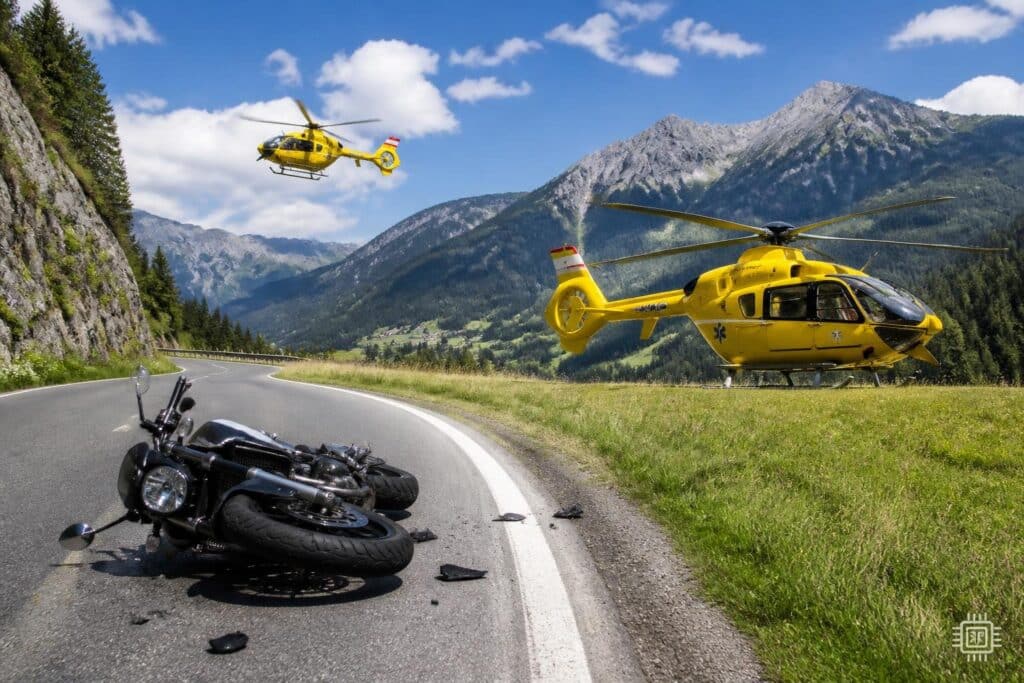 Zwei Hubschrauber im Einsatz: Schwerer Motorradunfall in Kärnten