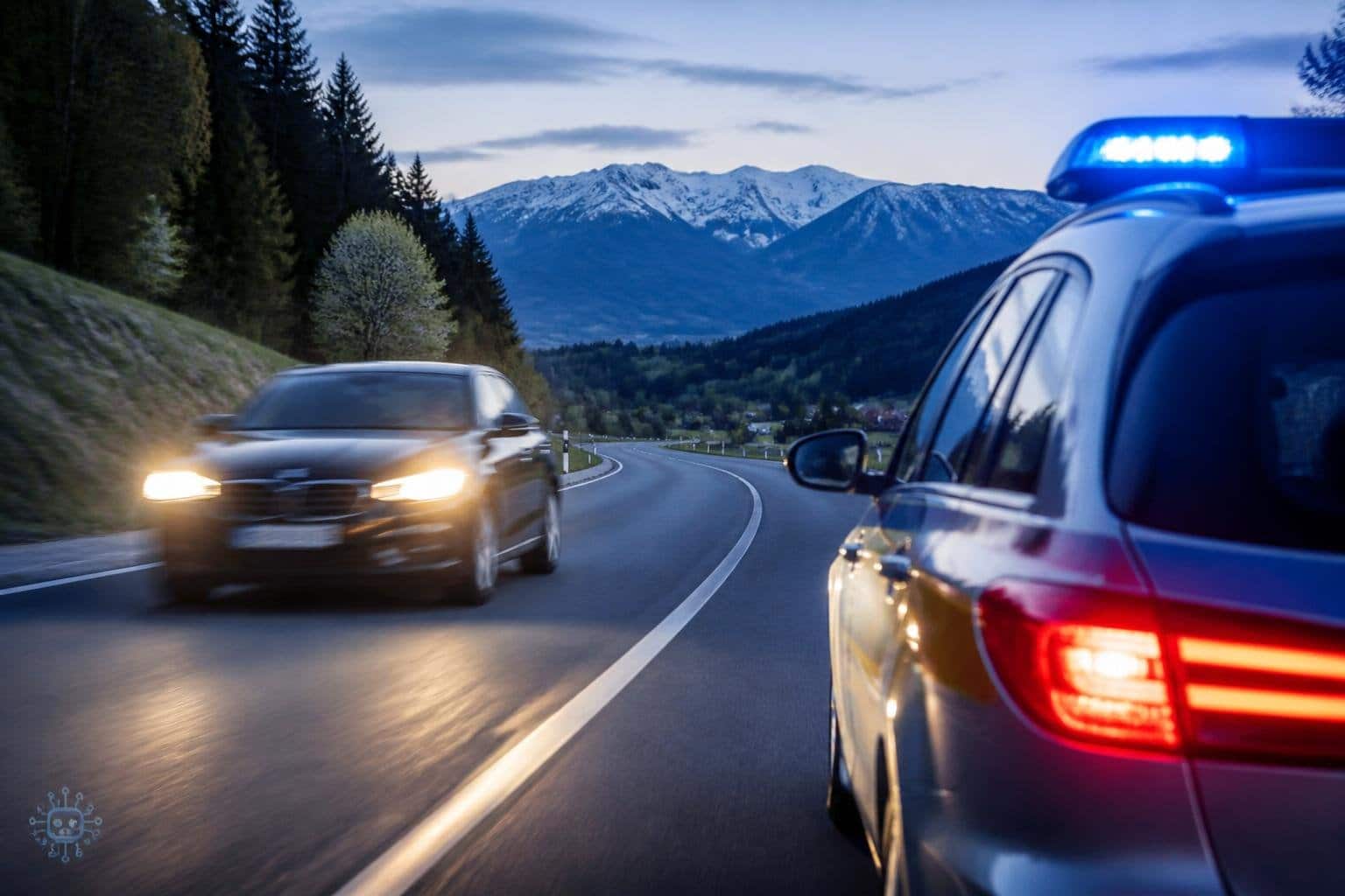 Alkolenker zwingt Polizeiauto zum Ausweichen