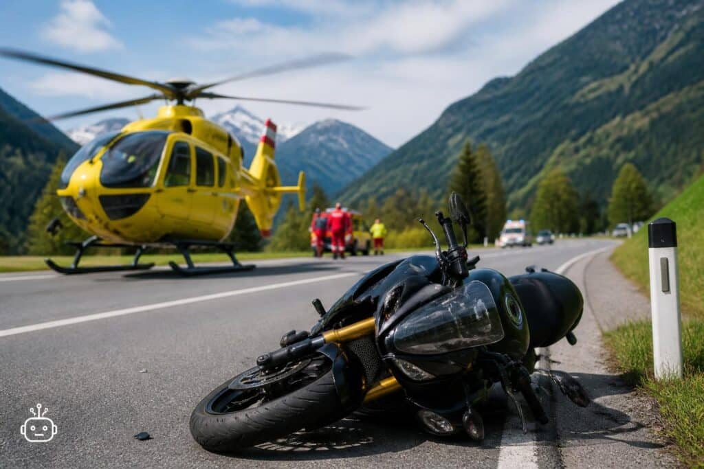Motorradunfall: Beifahrerin schwer verletzt
