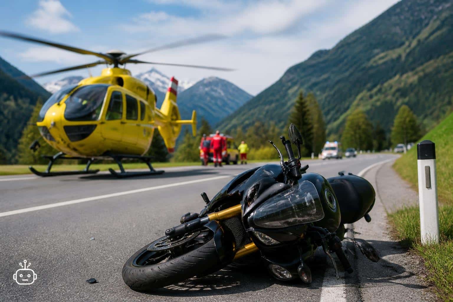Motorradunfall: Beifahrerin schwer verletzt