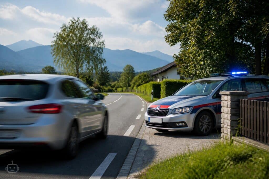 Polizei wich Alkolenker in Hauseinfahrt aus