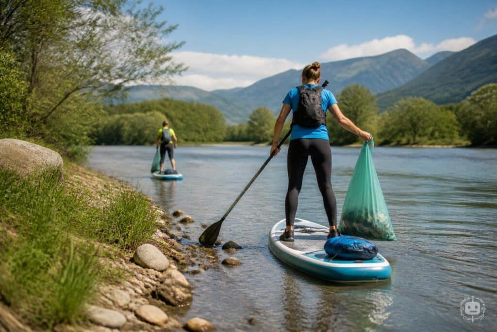 Mit dem SUP gegen den Müll in der Drau