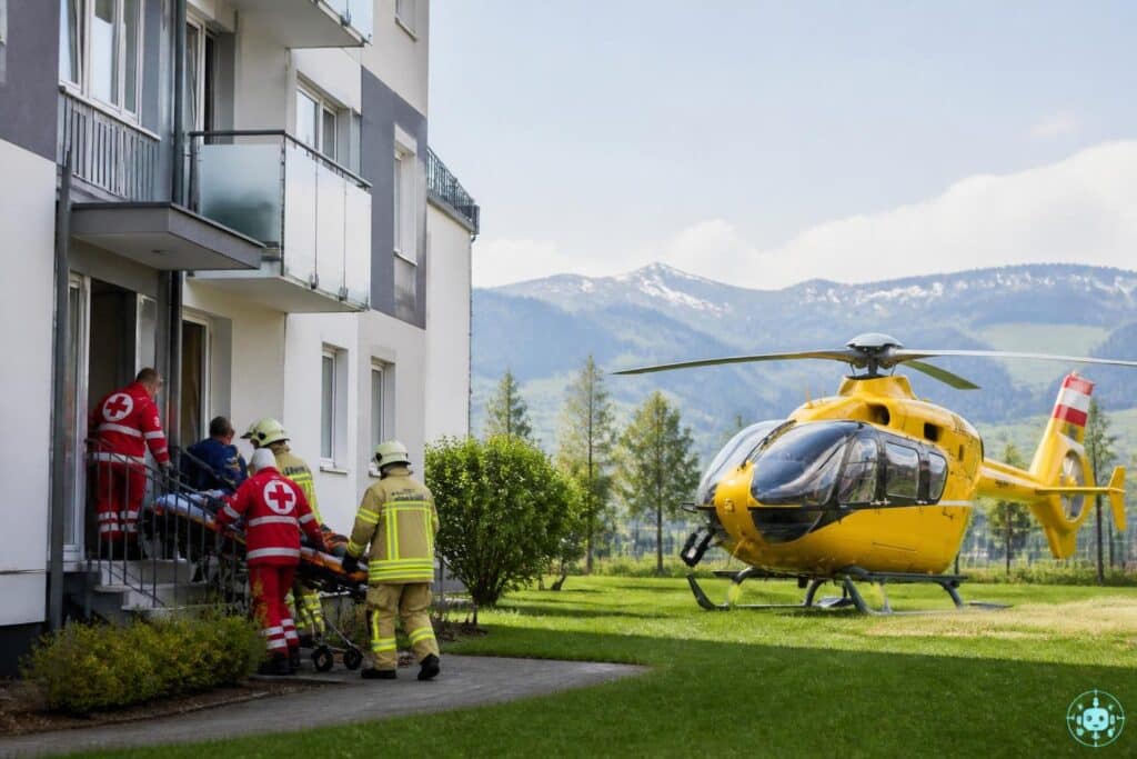 Person nach Notfall aus Obergeschoss gerettet